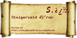Steigervald Áron névjegykártya